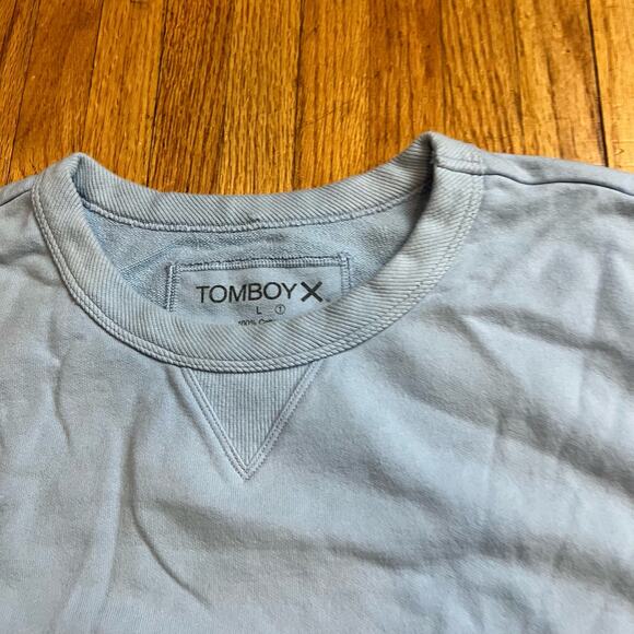 Tomboy X Sweatshirt Adult Large Light Blue Crew Sweater Men Women - Picture 4 of 7